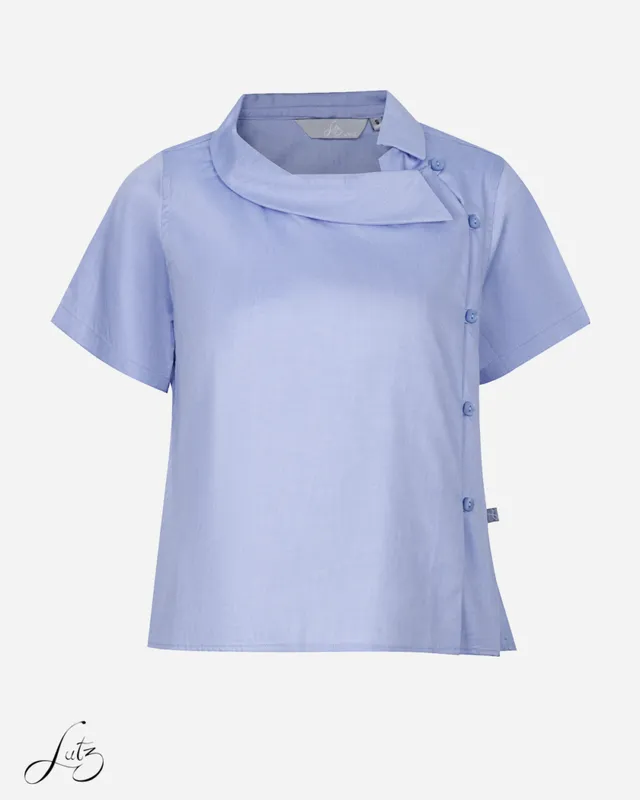 Áo Kiểu Nữ Cổ Cách Điệu Cài Cúc Lệch